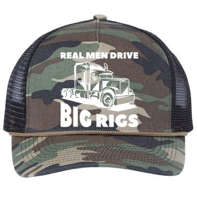 Real Drive Big Rigs For A Trucker Gift Retro Rope Trucker Hat Cap