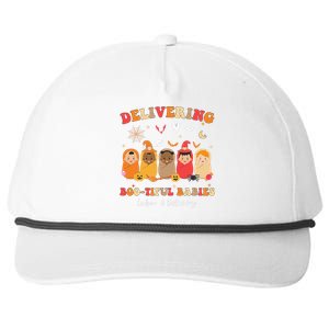 Retro Delivering Bootiful Babies Labor & Delivery Halloween Snapback Five-Panel Rope Hat