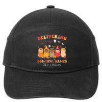 Retro Delivering Bootiful Babies Labor & Delivery Halloween 7-Panel Snapback Hat