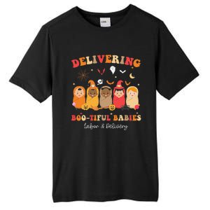 Retro Delivering Bootiful Babies Labor & Delivery Halloween Tall Fusion ChromaSoft Performance T-Shirt