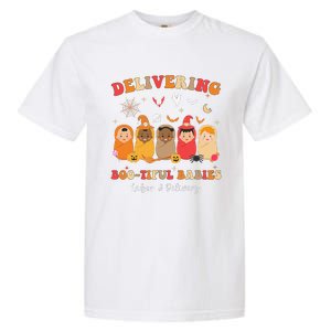 Retro Delivering Bootiful Babies Labor & Delivery Halloween Garment-Dyed Heavyweight T-Shirt