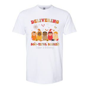 Retro Delivering Bootiful Babies Labor & Delivery Halloween Softstyle CVC T-Shirt