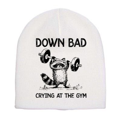 Racoon Down Bad Crying At The Gym Ttpd Short Acrylic Beanie