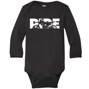 Ride Dirt Bike Motocross Apparel Cool Gift Motocross Dirt Bike Gift Baby Long Sleeve Bodysuit