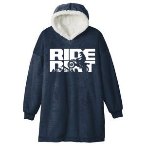 Ride Dirt Bike Motocross Graphic - Motocross Hooded Wearable Blanket