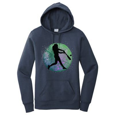 Retro Distressed Baseball Player Softball Coach Gift Women's Pullover Hoodie