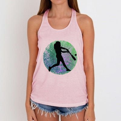 Retro Distressed Baseball Player Softball Coach Gift Women's Knotted Racerback Tank