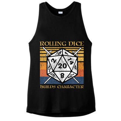 Rolling Dice Builds Character Funny Rpg Tabletop Gamer Ladies PosiCharge Tri-Blend Wicking Tank