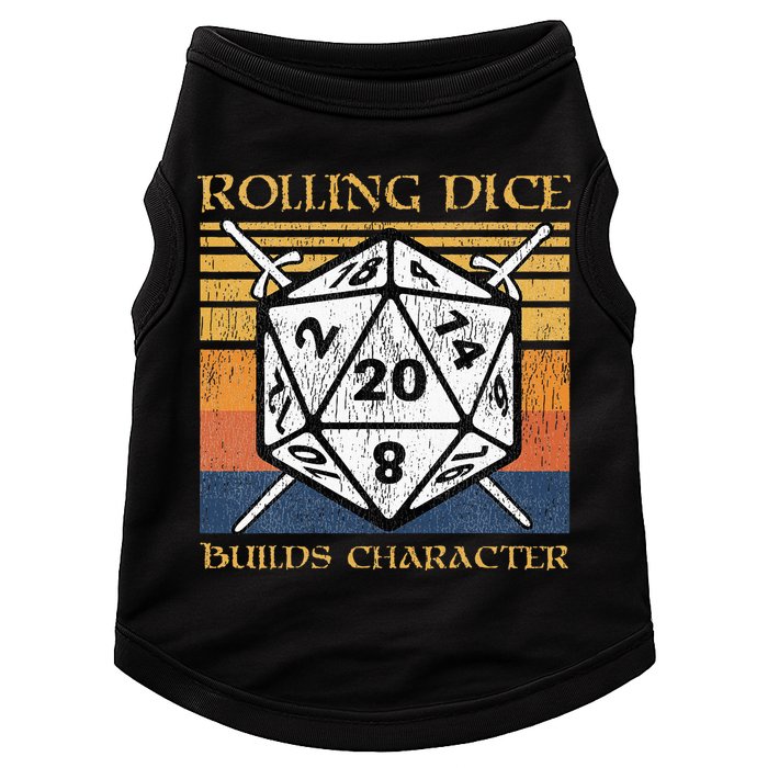 Rolling Dice Builds Character Funny Rpg Tabletop Gamer Doggie Tank