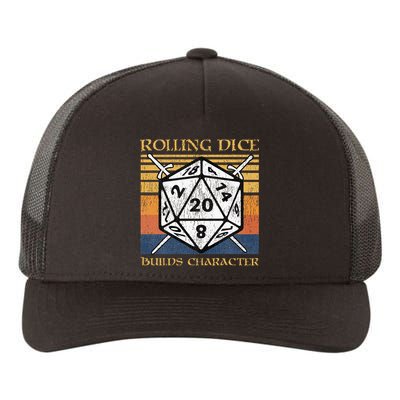 Rolling Dice Builds Character Funny Rpg Tabletop Gamer Yupoong Adult 5-Panel Trucker Hat