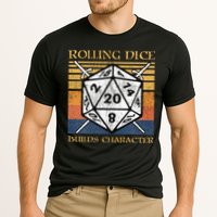 Rolling Dice Builds Character Funny Rpg Tabletop Gamer Performance Shirt