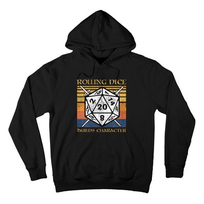 Rolling Dice Builds Character Funny Rpg Tabletop Gamer Hoodie