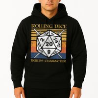Rolling Dice Builds Character Funny Rpg Tabletop Gamer Hoodie
