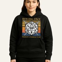 Rolling Dice Builds Character Funny Rpg Tabletop Gamer Hoodie