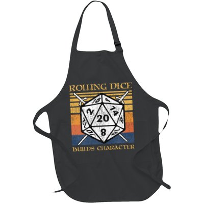 Rolling Dice Builds Character Funny Rpg Tabletop Gamer Apron
