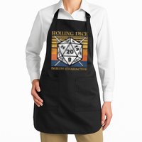 Rolling Dice Builds Character Funny Rpg Tabletop Gamer Apron