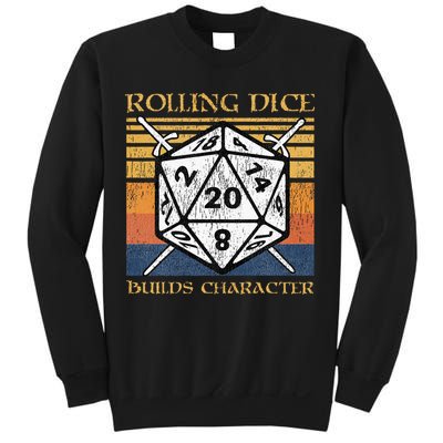 Rolling Dice Builds Character Funny Rpg Tabletop Gamer Sweatshirt