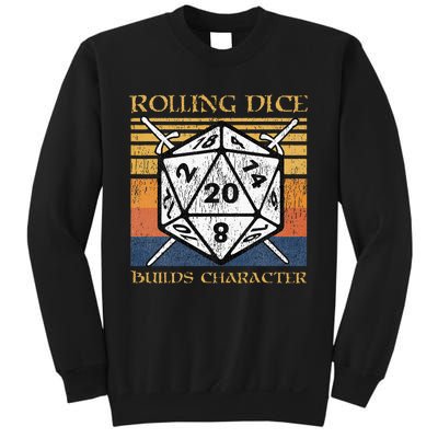 Rolling Dice Builds Character Funny Rpg Tabletop Gamer Sweatshirt