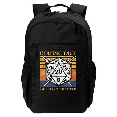 Rolling Dice Builds Character Funny Rpg Tabletop Gamer Daily Commute Backpack