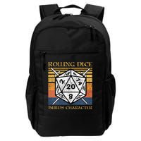 Rolling Dice Builds Character Funny Rpg Tabletop Gamer Backpack