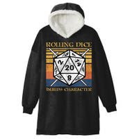 Rolling Dice Builds Character Funny Rpg Tabletop Gamer Hooded Wearable Blanket