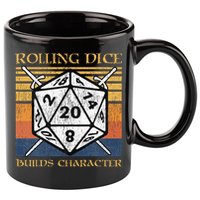 Rolling Dice Builds Character Funny Rpg Tabletop Gamer 11oz C Handle Ceramic Mug