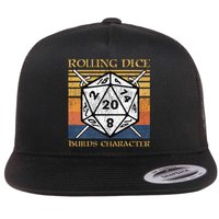 Rolling Dice Builds Character Funny Rpg Tabletop Gamer Flatbill Hat