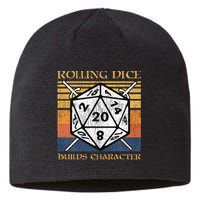 Rolling Dice Builds Character Funny Rpg Tabletop Gamer Sustainable Beanie