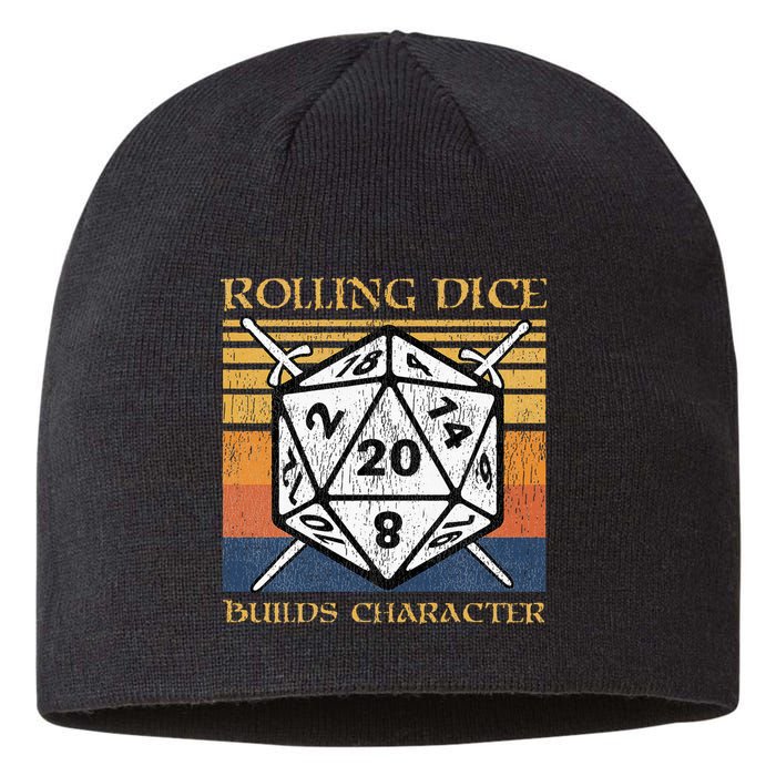 Rolling Dice Builds Character Funny Rpg Tabletop Gamer Sustainable Beanie