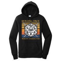 Rolling Dice Builds Character Funny Rpg Tabletop Gamer Women's Pullover Hoodie