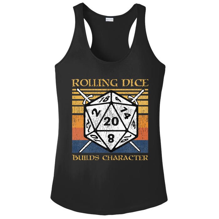 Rolling Dice Builds Character Funny Rpg Tabletop Gamer Ladies PosiCharge Competitor Racerback Tank