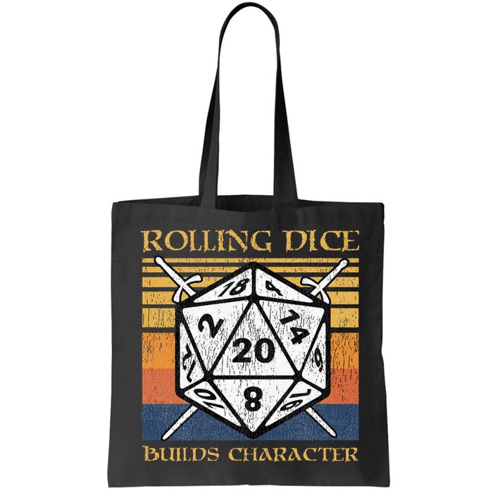 Rolling Dice Builds Character Funny Rpg Tabletop Gamer Bag