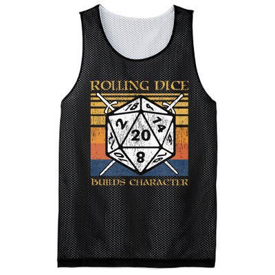 Rolling Dice Builds Character Funny Rpg Tabletop Gamer Mesh Reversible Basketball Jersey Tank