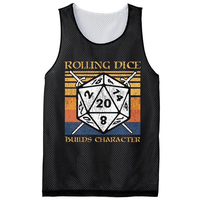 Rolling Dice Builds Character Funny Rpg Tabletop Gamer Mesh Reversible Basketball Jersey Tank