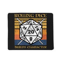 Rolling Dice Builds Character Funny Rpg Tabletop Gamer Mousepad