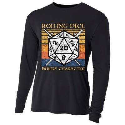 Rolling Dice Builds Character Funny Rpg Tabletop Gamer Cooling Performance Long Sleeve Crew