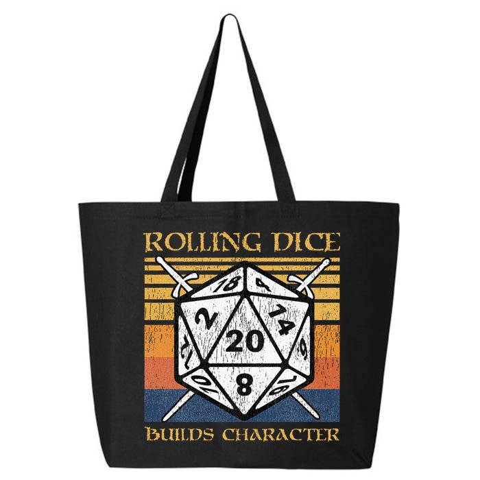Rolling Dice Builds Character Funny Rpg Tabletop Gamer 25L Jumbo Tote