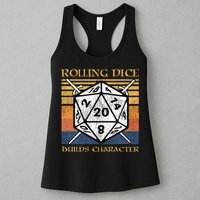 Rolling Dice Builds Character Funny Rpg Tabletop Gamer Womens Tank Top