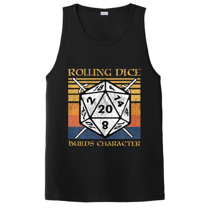 Rolling Dice Builds Character Funny Rpg Tabletop Gamer PosiCharge Competitor Tank