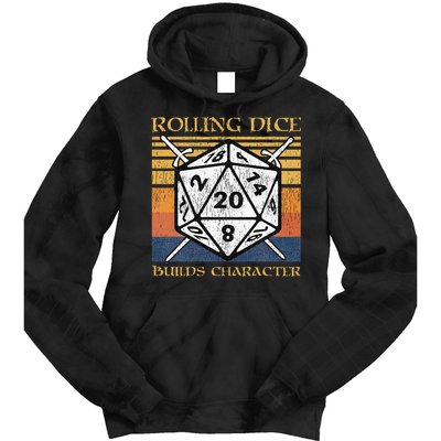 Rolling Dice Builds Character Funny Rpg Tabletop Gamer Tie Dye Hoodie