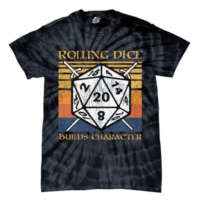 Rolling Dice Builds Character Funny Rpg Tabletop Gamer Tie-Dye T-Shirt