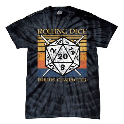 Rolling Dice Builds Character Funny Rpg Tabletop Gamer Tie-Dye T-Shirt