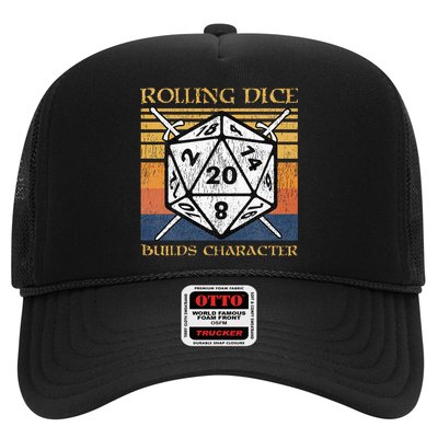 Rolling Dice Builds Character Funny Rpg Tabletop Gamer Trucker Hat