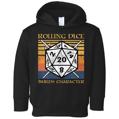 Rolling Dice Builds Character Funny Rpg Tabletop Gamer Toddler Hoodie