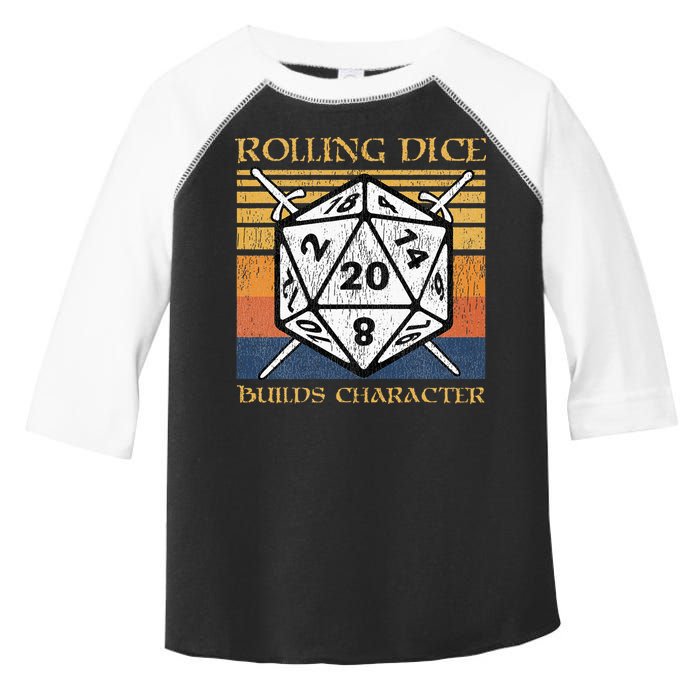 Rolling Dice Builds Character Funny Rpg Tabletop Gamer Toddler Fine Jersey T-Shirt
