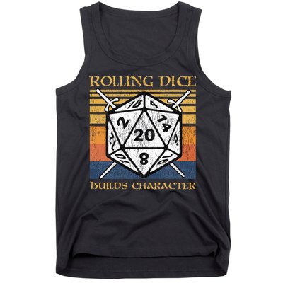 Rolling Dice Builds Character Funny Rpg Tabletop Gamer Tank Top