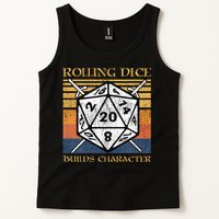 Rolling Dice Builds Character Funny Rpg Tabletop Gamer Tank Top
