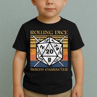 Rolling Dice Builds Character Funny Rpg Tabletop Gamer Toddler T-Shirt