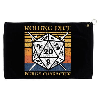 Rolling Dice Builds Character Funny Rpg Tabletop Gamer Grommeted Golf Towel