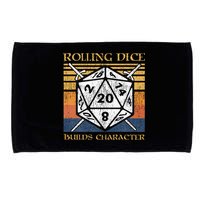 Rolling Dice Builds Character Funny Rpg Tabletop Gamer Microfiber Hand Towel